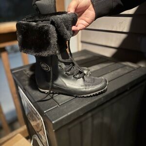 Timberland Grammercy 23633 Black Fur-Lined Leather Winter Boots